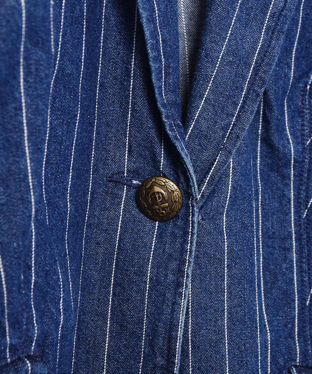 Ralph Lauren ストライプ デニムテーラードジャケット - 古着のネット