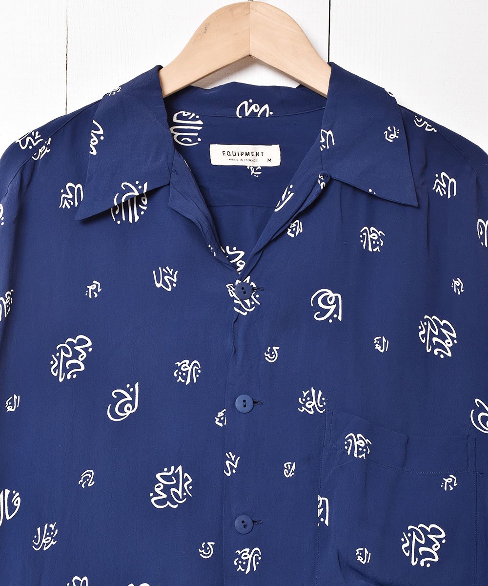 フランス製 総柄 長袖 オープンカラーシャツ - 古着のネット通販サイト