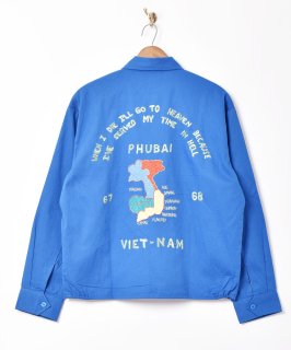 古着【2色展開】ベトナムジャケット ブルー 古着のネット通販 古着屋グレープフルーツムーン