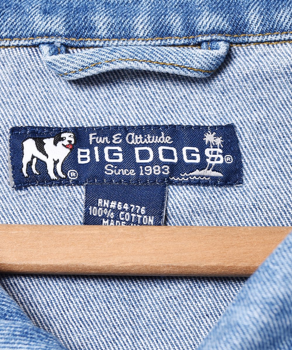 BIG DOGS オーバーサイズ 刺繍 デニムジャケット - 古着のネット通販
