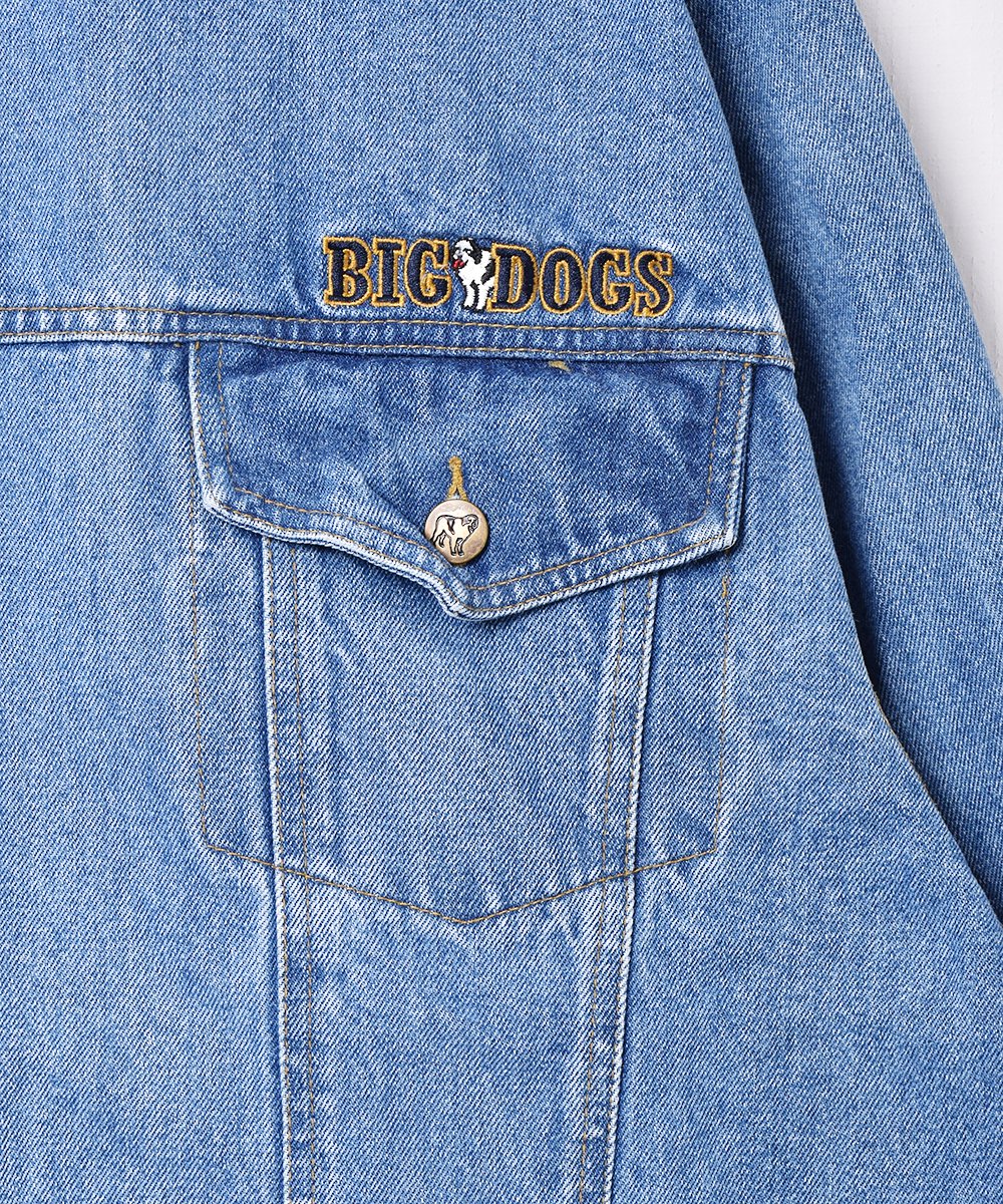 BIG DOGS オーバーサイズ 刺繍 デニムジャケット - 古着のネット通販 
