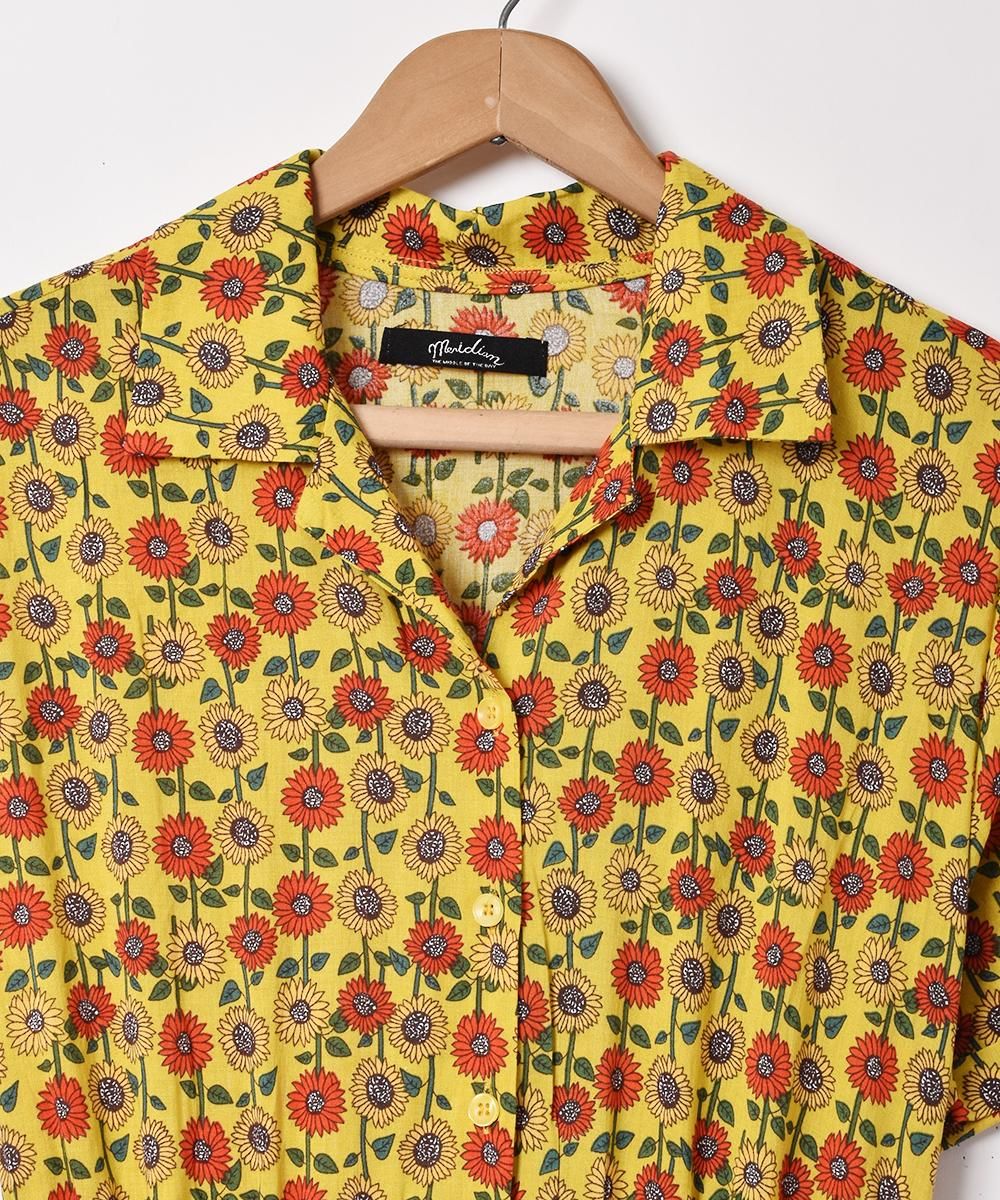美品　ADOLFO DOMINGUEZカラフル抽象柄 半袖シャツワンピース 美品 ADOLFO DOMINGUEZカラフル抽象柄 半袖シャツワンピース