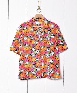 古着花柄 半袖 オープンカラーシャツ 古着のネット通販 古着屋グレープフルーツムーン
