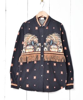 古着アメリカ製 インディアン フリンジ 長袖シャツ 古着のネット通販 古着屋グレープフルーツムーン
