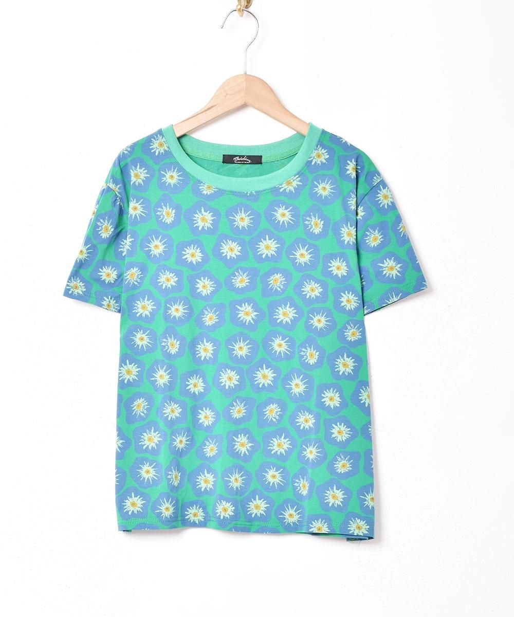 メンズTシャツ グリーン フルーツ柄 古着風