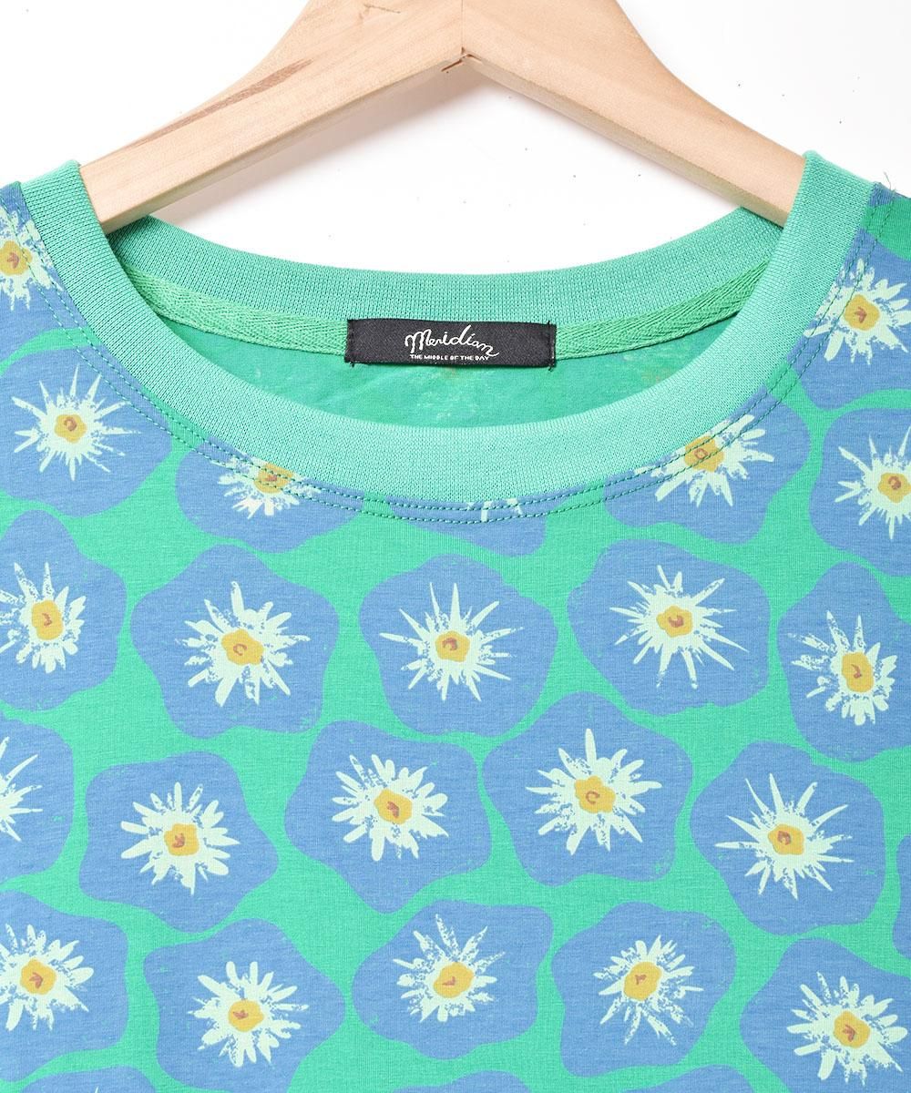 2色展開】「Meridian」花柄 プリントTシャツ グリーン - 古着屋