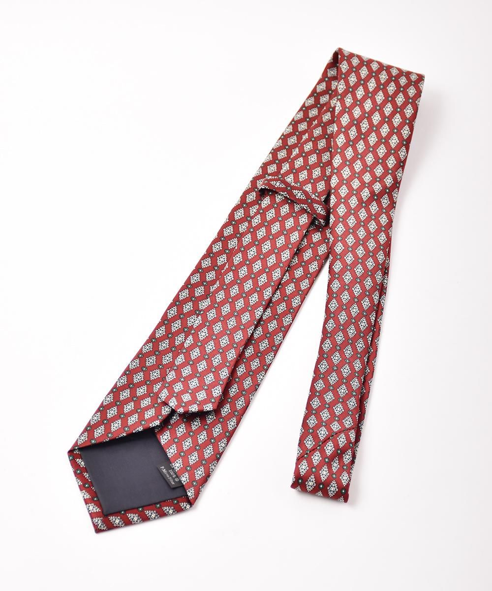 【極美品】J.PRESS ネクタイ小紋柄 ドット柄 総柄 光沢感 レッド ネクタイ 8センチ 8CM 大剣 好印象のビジネスネクタイ ビジネス