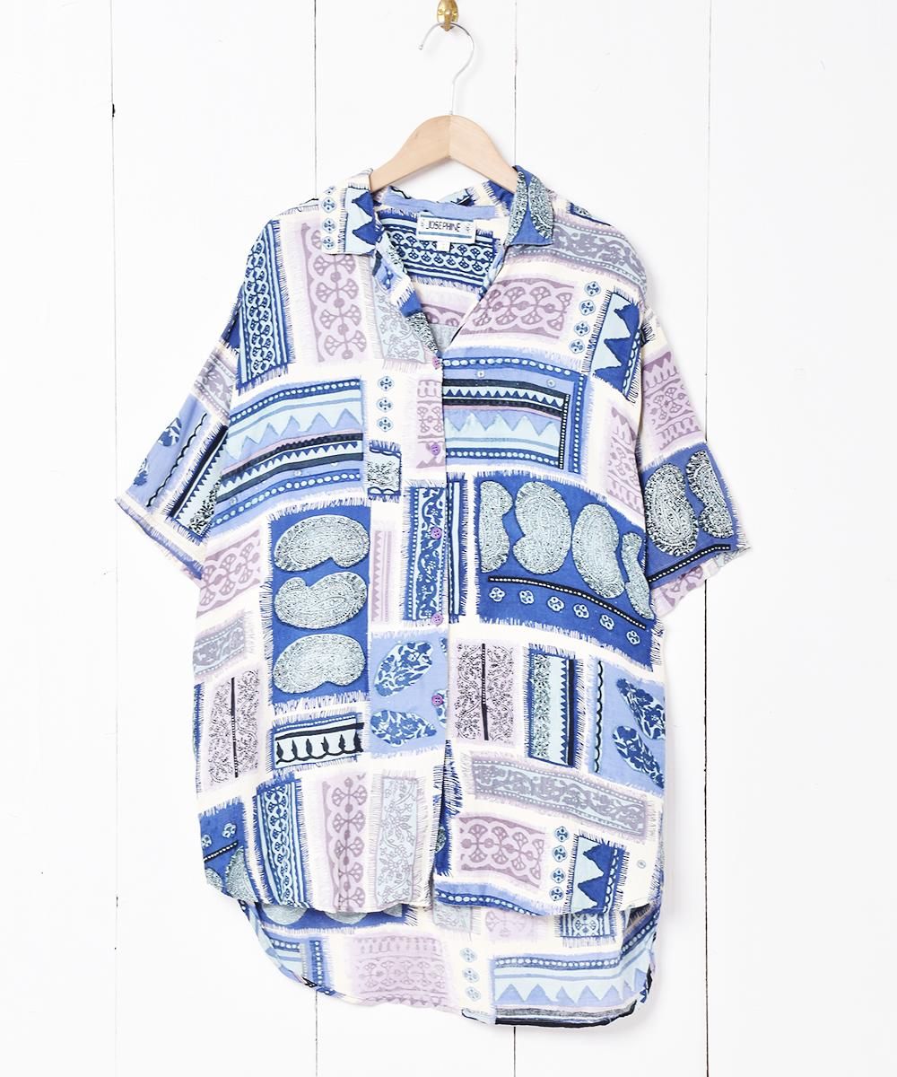 SALE／98%OFF】 古着 柄シャツ 総柄 オープンカラー ecousarecycling.com