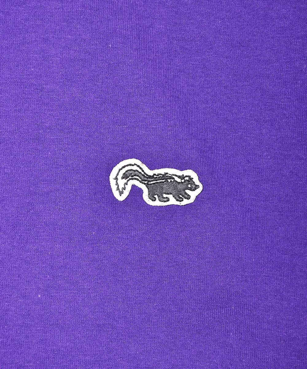 5色展開】「Backers」スカンク ワンポイントTシャツ パープル