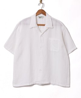 古着【5色展開】「Backers」リネン混 半袖 オープンカラーシャツ ホワイト 古着のネット通販 古着屋グレープフルーツムーン