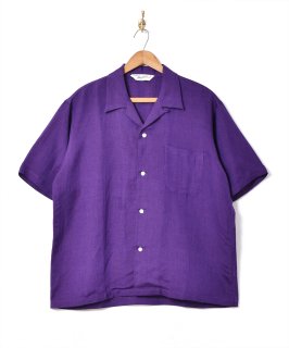 古着【5色展開】「Backers」リネン混 半袖 オープンカラーシャツ パープル 古着のネット通販 古着屋グレープフルーツムーン
