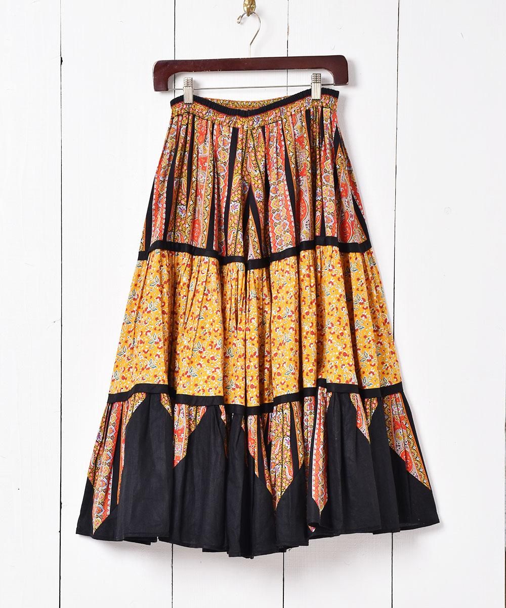 プロヴァンス　スカート　ハンドメイド　vintage 古着　provence プロヴァンススカートハンドメイドvintage 古着provence