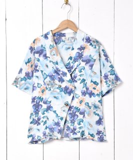古着イタリア製 花柄 半袖 オープンカラーシャツ 古着のネット通販 古着屋グレープフルーツムーン