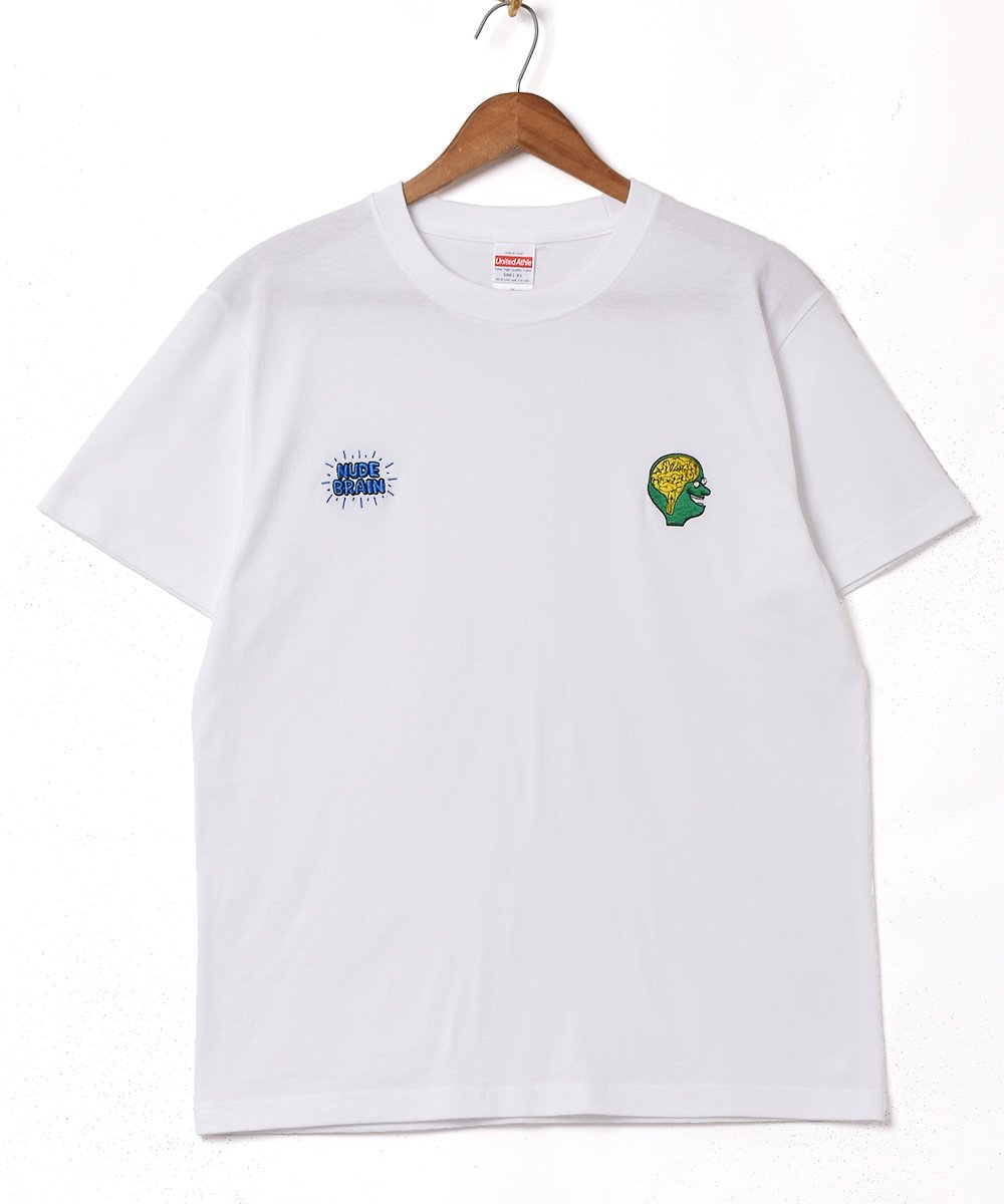 2色展開】刺繍 Tシャツ【NUDE BRAIN】 イエロー - 古着のネット通販