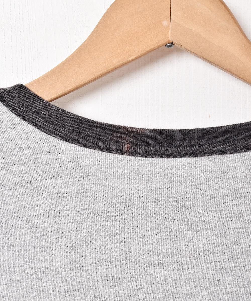 ミッキーマウスプリント リンガーTシャツ - 古着屋 ミッキーマウスプリント リンガーTシャツ - 古着屋
