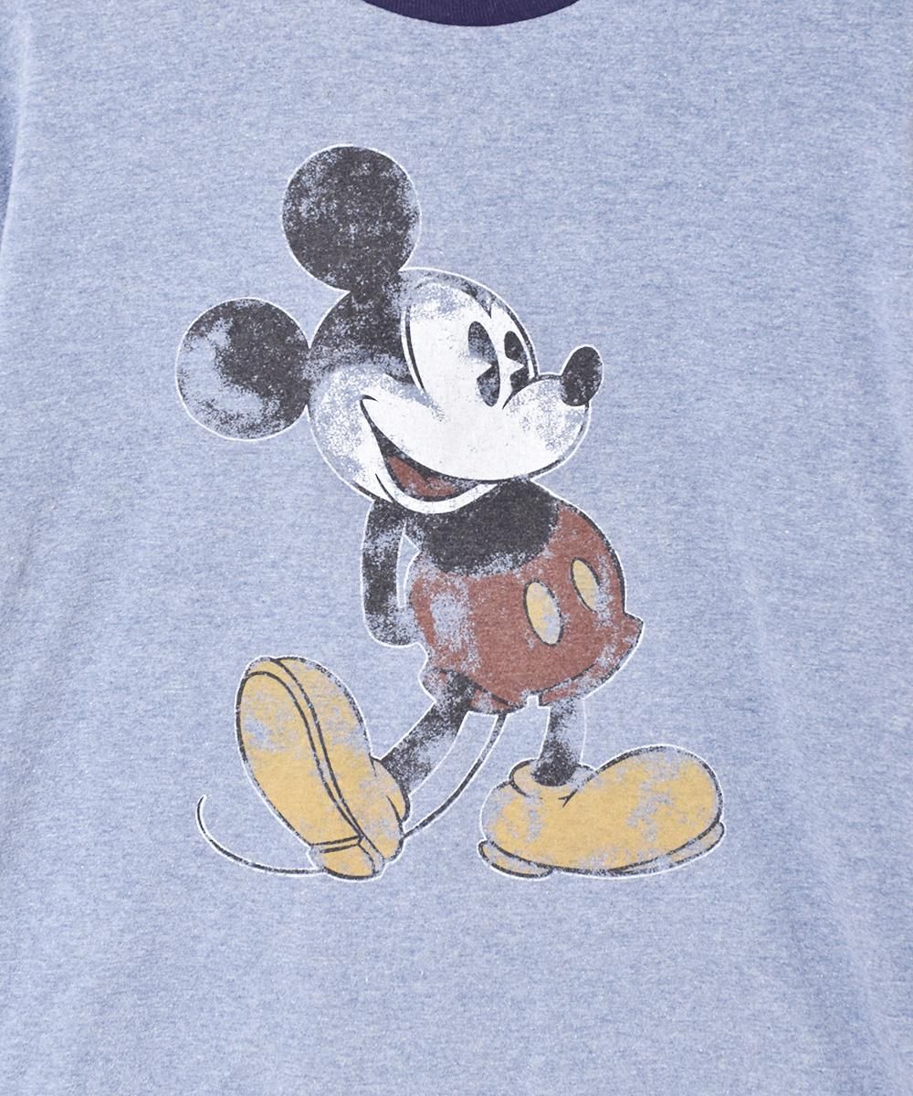 ミッキーマウスプリント リンガーTシャツ - 古着屋 ミッキーマウスプリント リンガーTシャツ - 古着屋