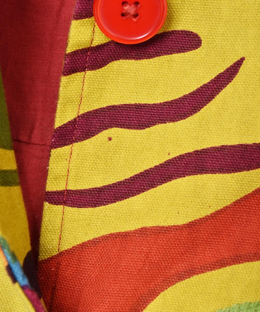 マルチカラー 刺繍 総柄ジャケット - 古着屋グレープフルーツ