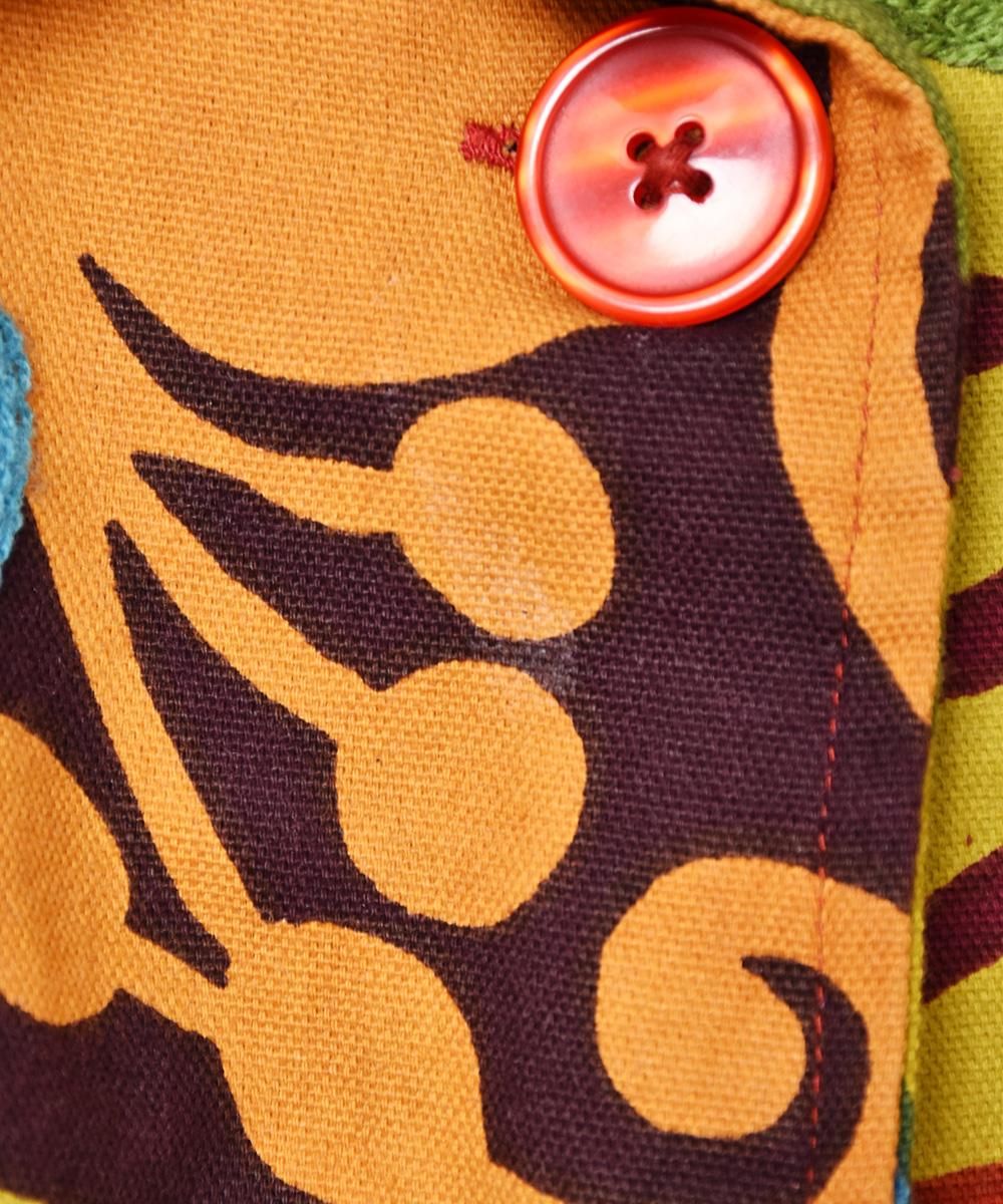 マルチカラー 刺繍 総柄ジャケット - 古着屋グレープフルーツ