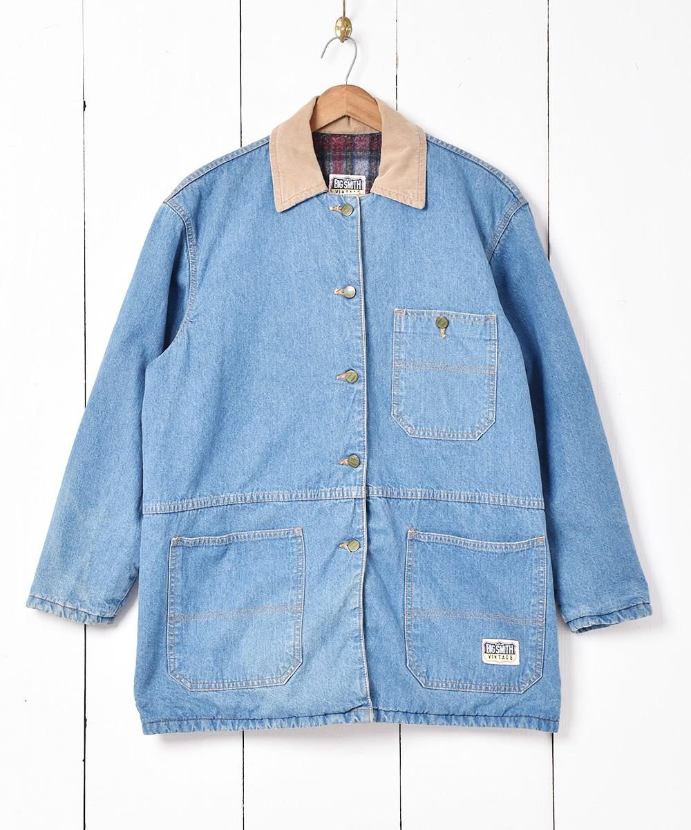 BIG SMITH コーデュロイ襟 デニムカバーオール - 古着屋 BIG SMITH コーデュロイ襟 デニムカバーオール - 古着屋
