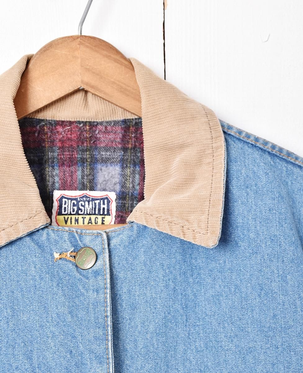BIG SMITH コーデュロイ襟 デニムカバーオール - 古着屋 BIG SMITH コーデュロイ襟 デニムカバーオール - 古着屋