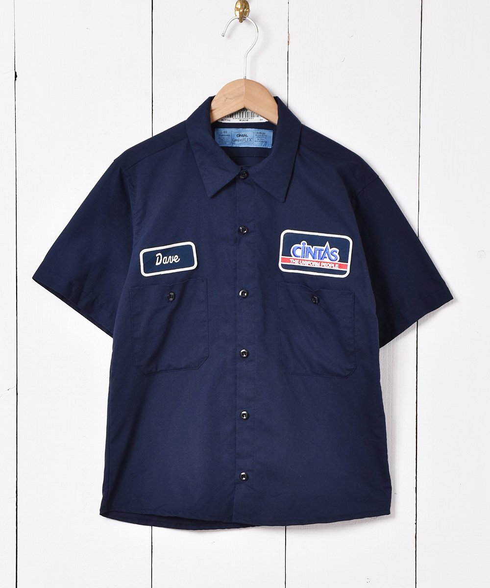 CiNTAS パッチ付き 半袖ワークシャツ - 古着のネット通販サイト
