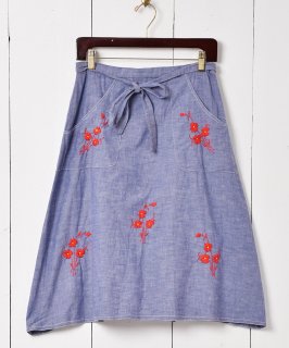 古着ハンドメイド 花刺繍 ラップスカート 古着のネット通販 古着屋グレープフルーツムーン