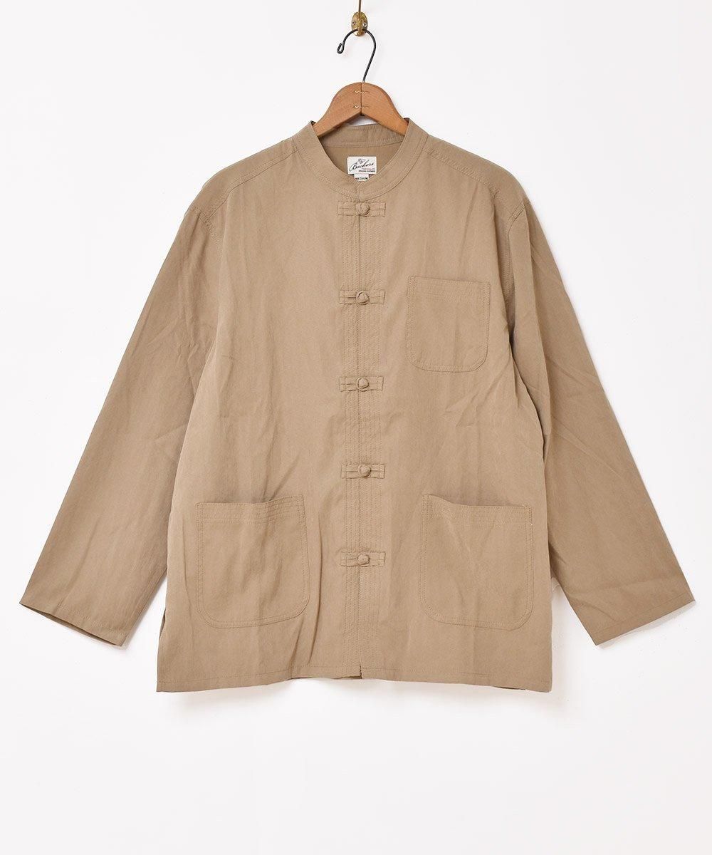 5色展開】「Backers」チャイナボタン ピーチスキン 長袖シャツ