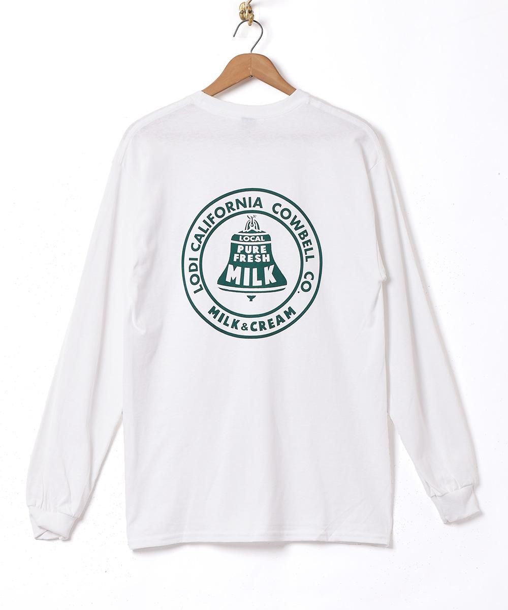 3色展開】ロングスリーブTシャツ 【COWBELL】 ホワイト - 古着屋 3色展開】ロングスリーブTシャツ 【COWBELL】 ホワイト - 古着屋