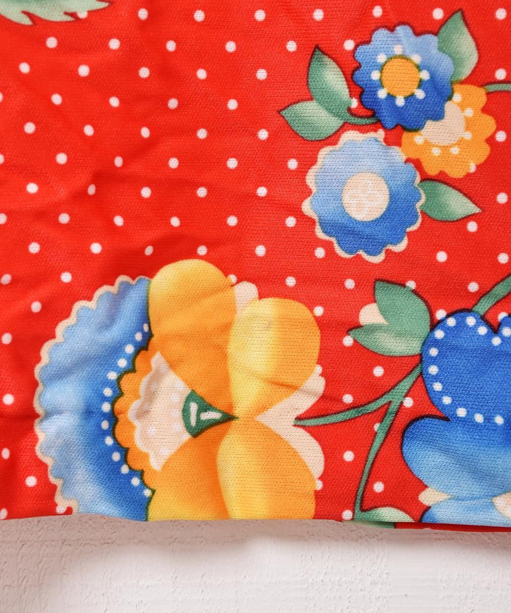 ドット×花柄 長袖ワンピース - 古着屋グレープフルーツ ムーン ドット×花柄 長袖ワンピース - 古着屋グレープフルーツ ムーン