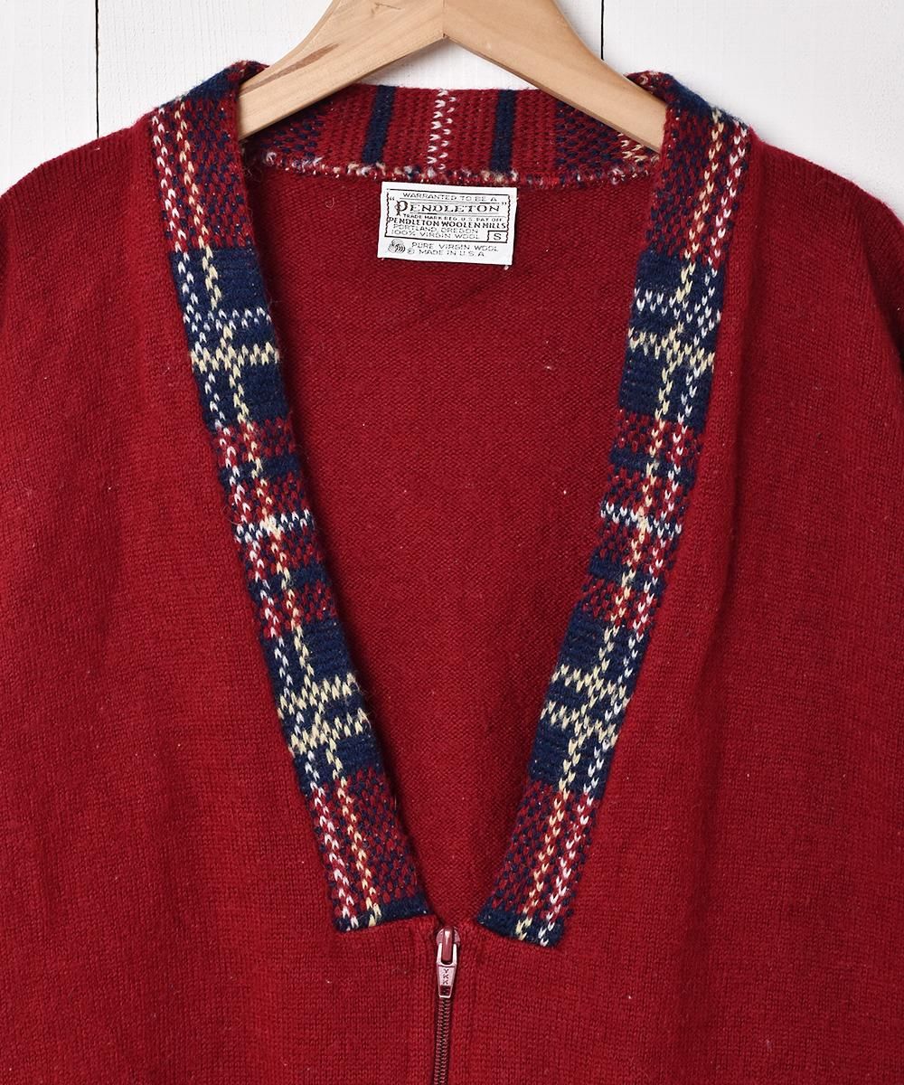 アメリカ製 PENDLETON ジップアップカーディガン - 古着屋 アメリカ製 PENDLETON ジップアップカーディガン - 古着屋
