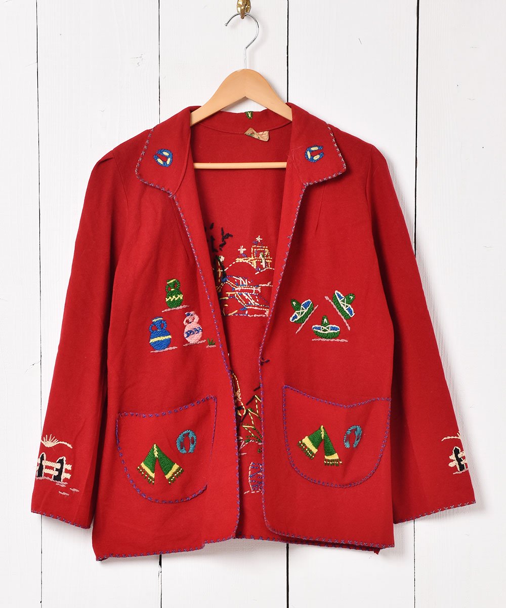 メキシコ製 刺繍ウールジャケット - 古着のネット通販サイト
