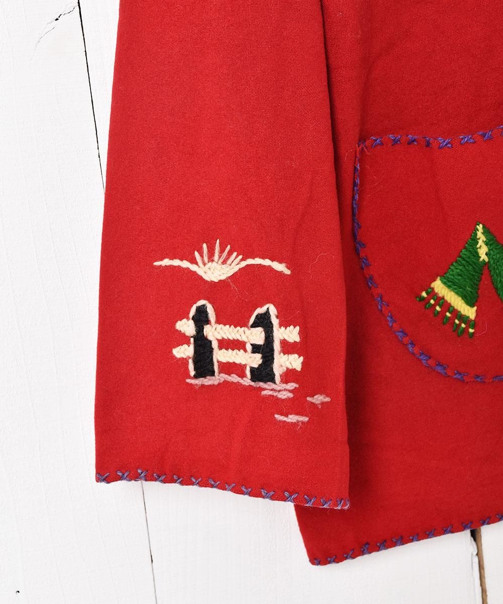 メキシコ製 刺繍ウールジャケット - 古着屋グレープフルーツ