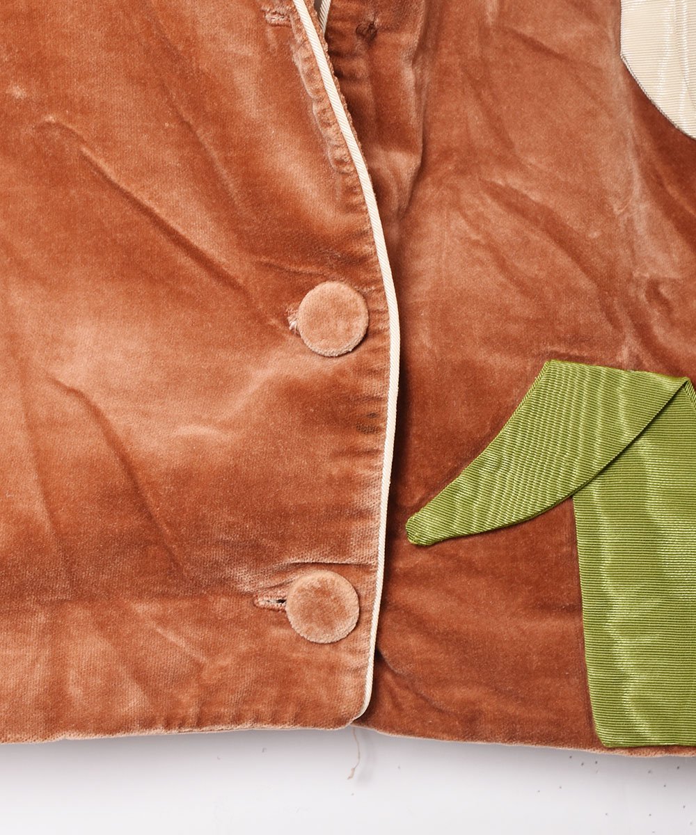 チューリップ 装飾 ベロア ショートジャケット - 古着のネット通販