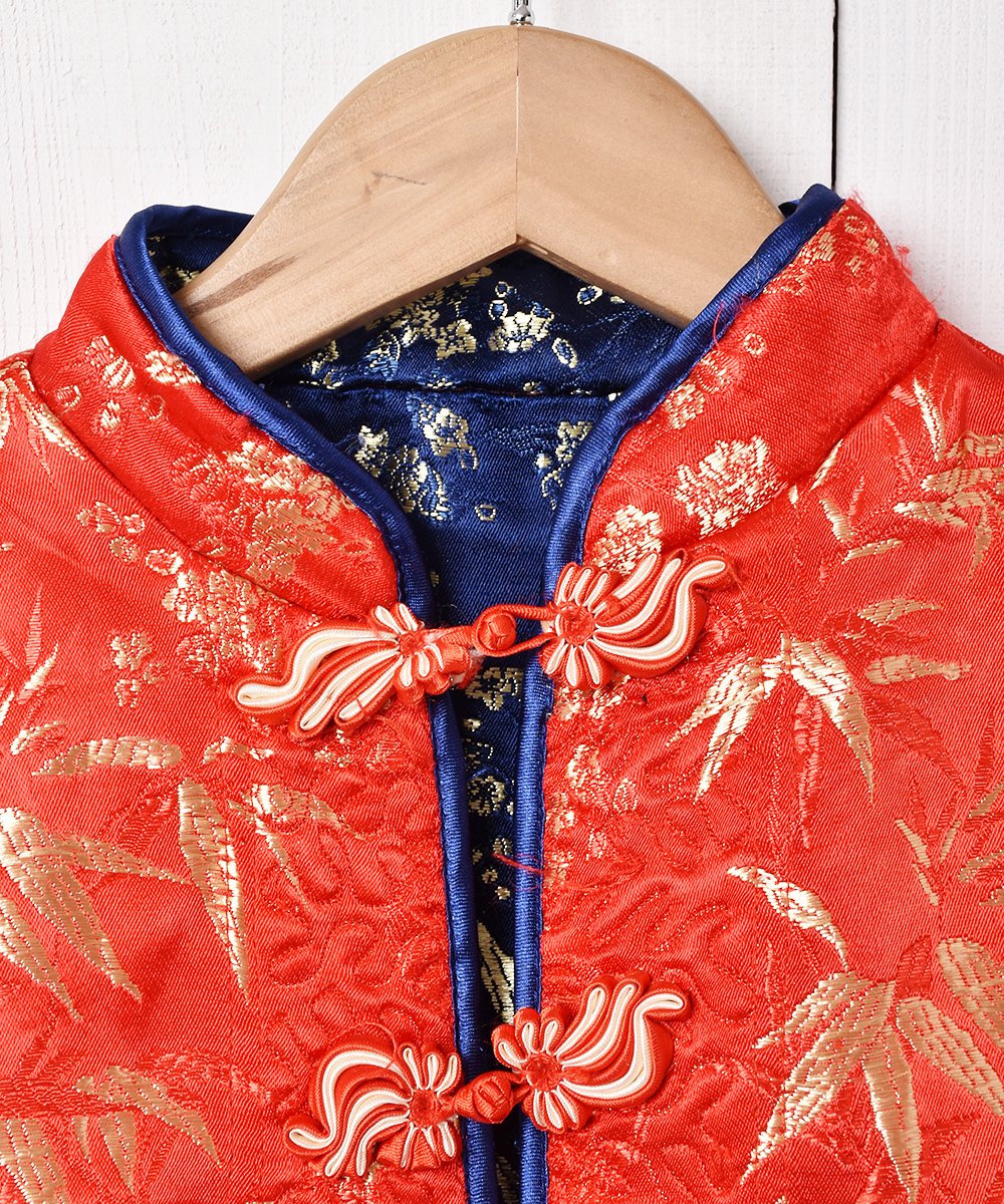 織り柄 リバーシブル チャイナジャケット - 古着のネット通販サイト