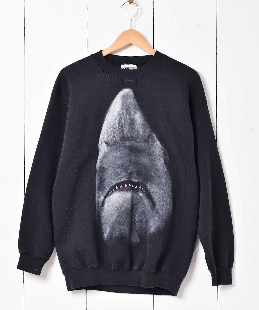 サメ プリントスウェットシャツ - 古着のネット通販サイト 古着屋 