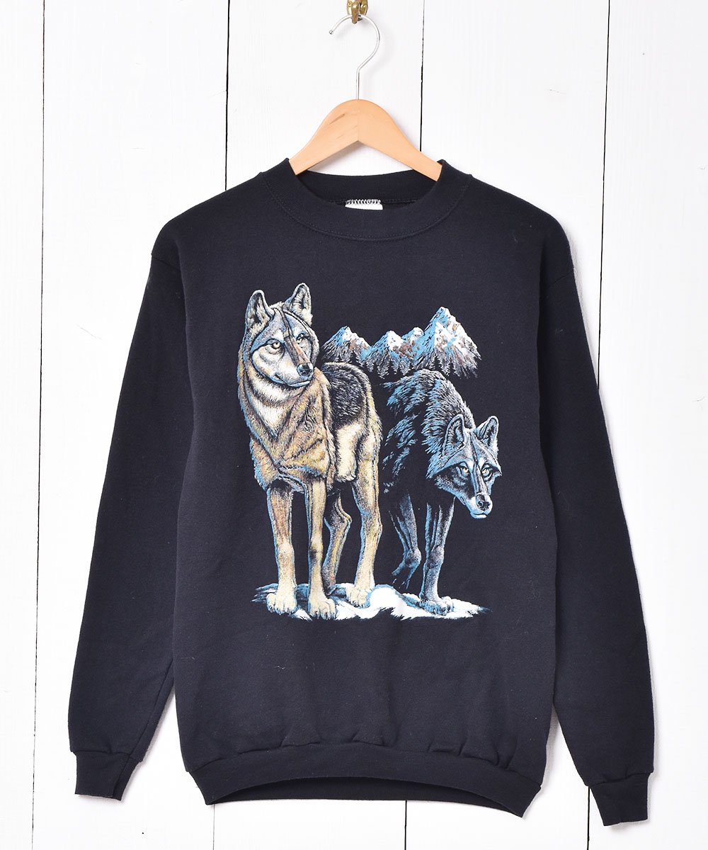 アメリカ製 オオカミ プリントスウェットシャツ - 古着のネット通販 