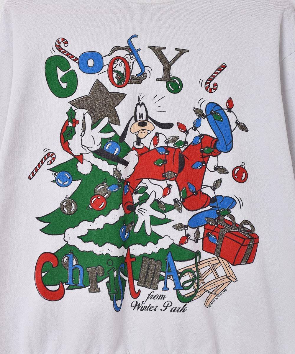 アメリカ製 グーフィー クリスマスプリント スウェットシャツ