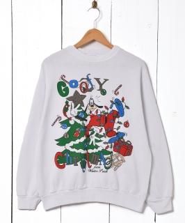 古着アメリカ製 グーフィー クリスマスプリント スウェットシャツ 古着のネット通販 古着屋グレープフルーツ ムーン