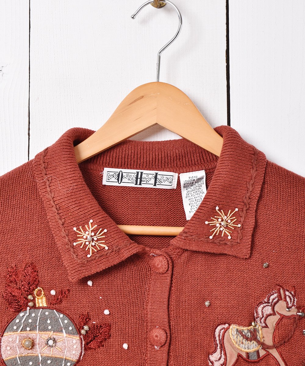 襟付き クリスマス 装飾 カーディガン - 古着のネット通販サイト 古着 ...