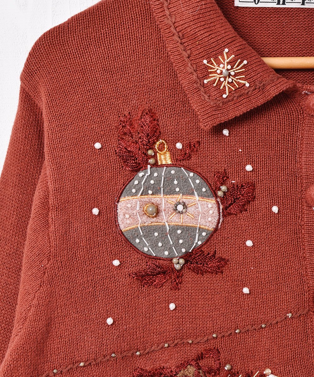 襟付き クリスマス 装飾 カーディガン - 古着のネット通販サイト 古着 ...