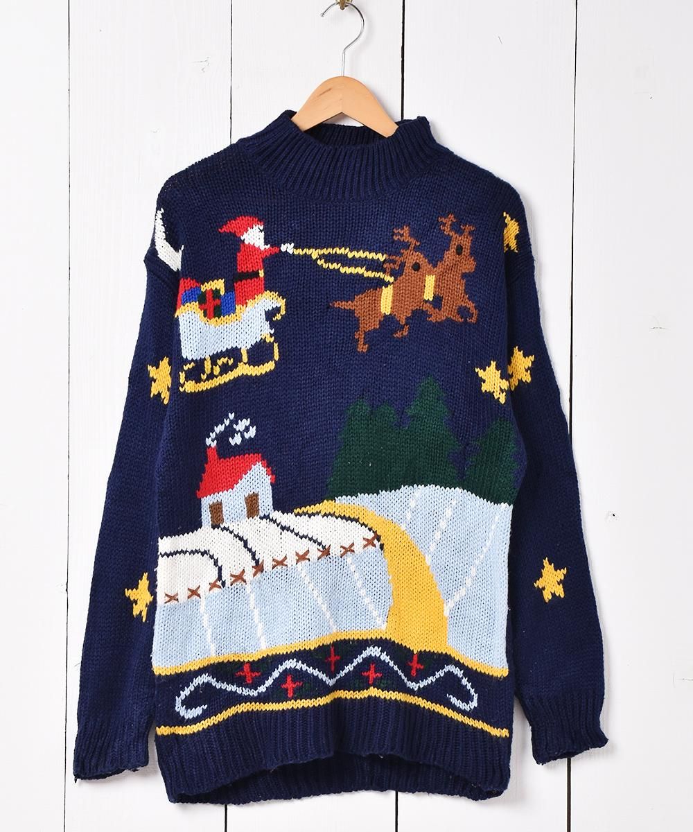 クリスマス ハイネック セーター - 古着屋グレープフルーツ クリスマス ハイネック セーター - 古着屋グレープフルーツ