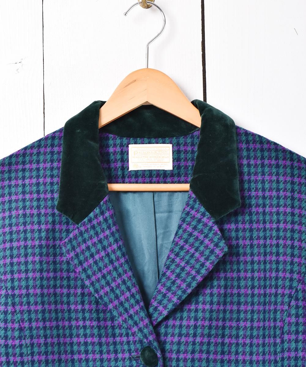 PENDLETON 千鳥格子柄 テーラードジャケット - 古着屋 PENDLETON 千鳥格子柄 テーラードジャケット - 古着屋