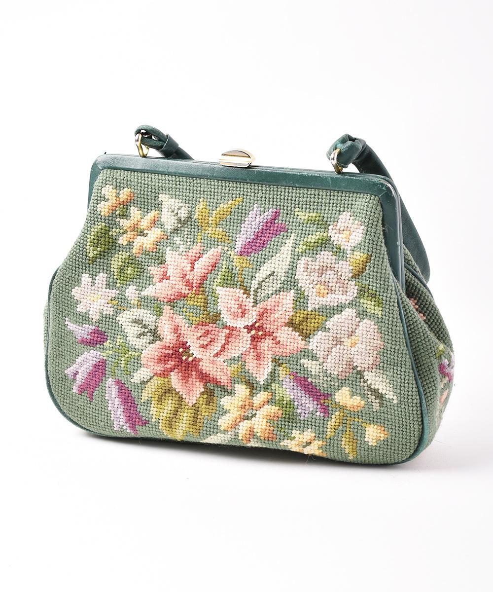 60's ゴブラン 刺繍 ハンドバッグ - 古着のネット通販サイト 古着屋 ...