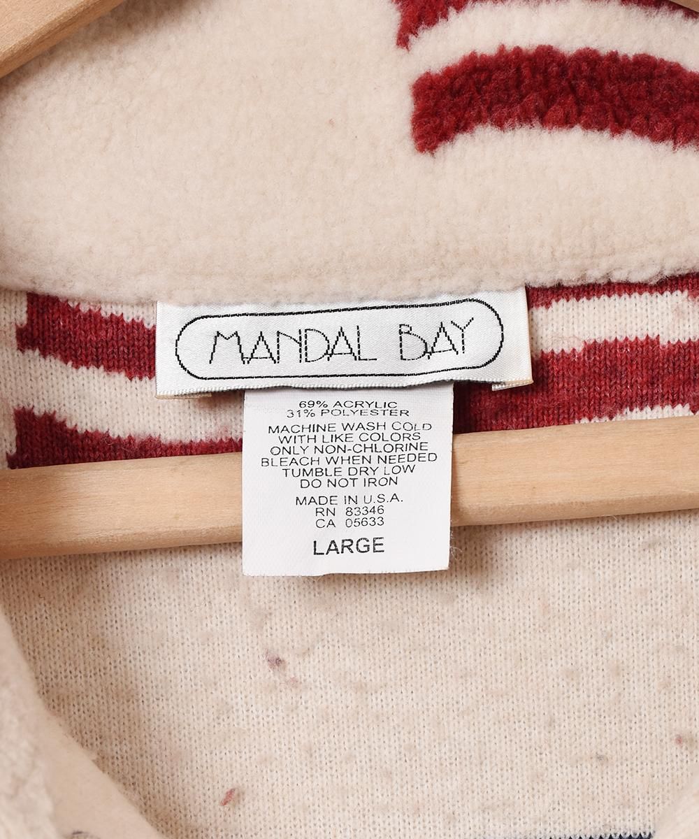 MANDAL BAY アメリカ国旗柄 邪魔くさい フリースジャケット LARGE MANDAL BAY アメリカ国旗柄 邪魔くさい フリースジャケット LARGE