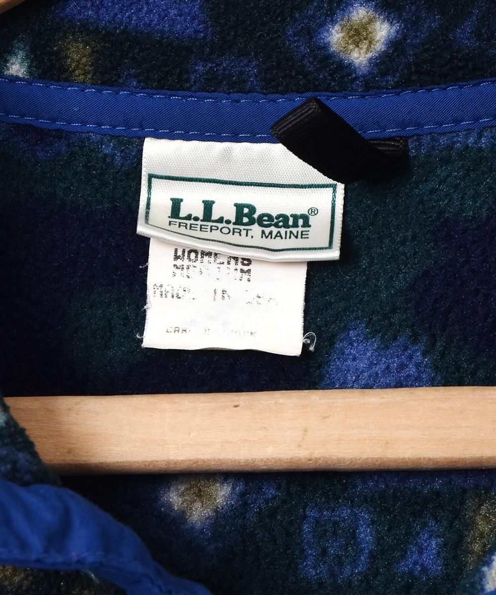 L.L. Bean 総柄 プルオーバー フリースジャケット - 古着屋