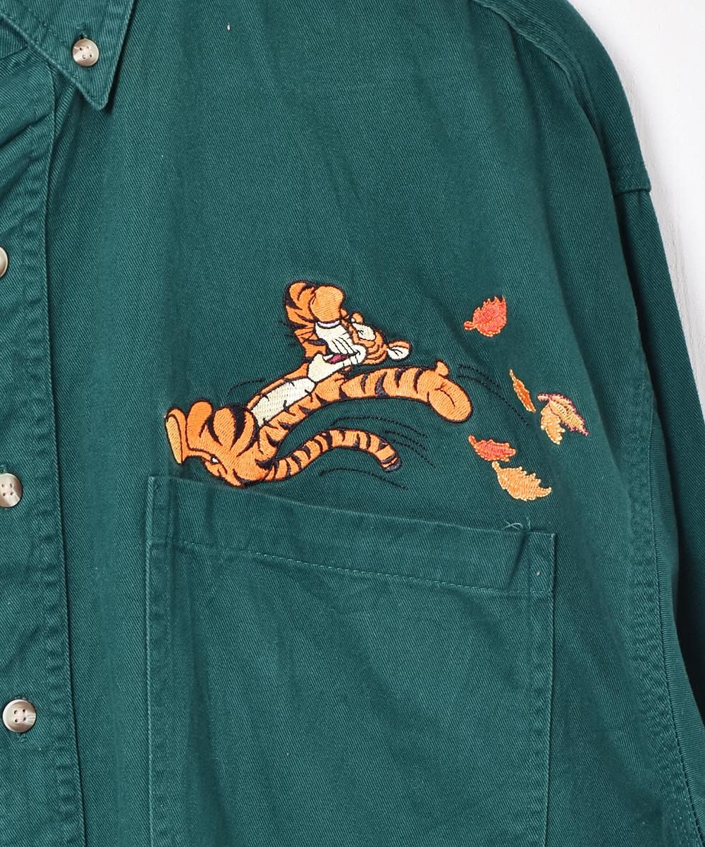 ディズニー 長袖 刺繍シャツ - 古着屋グレープフルーツ ムーン