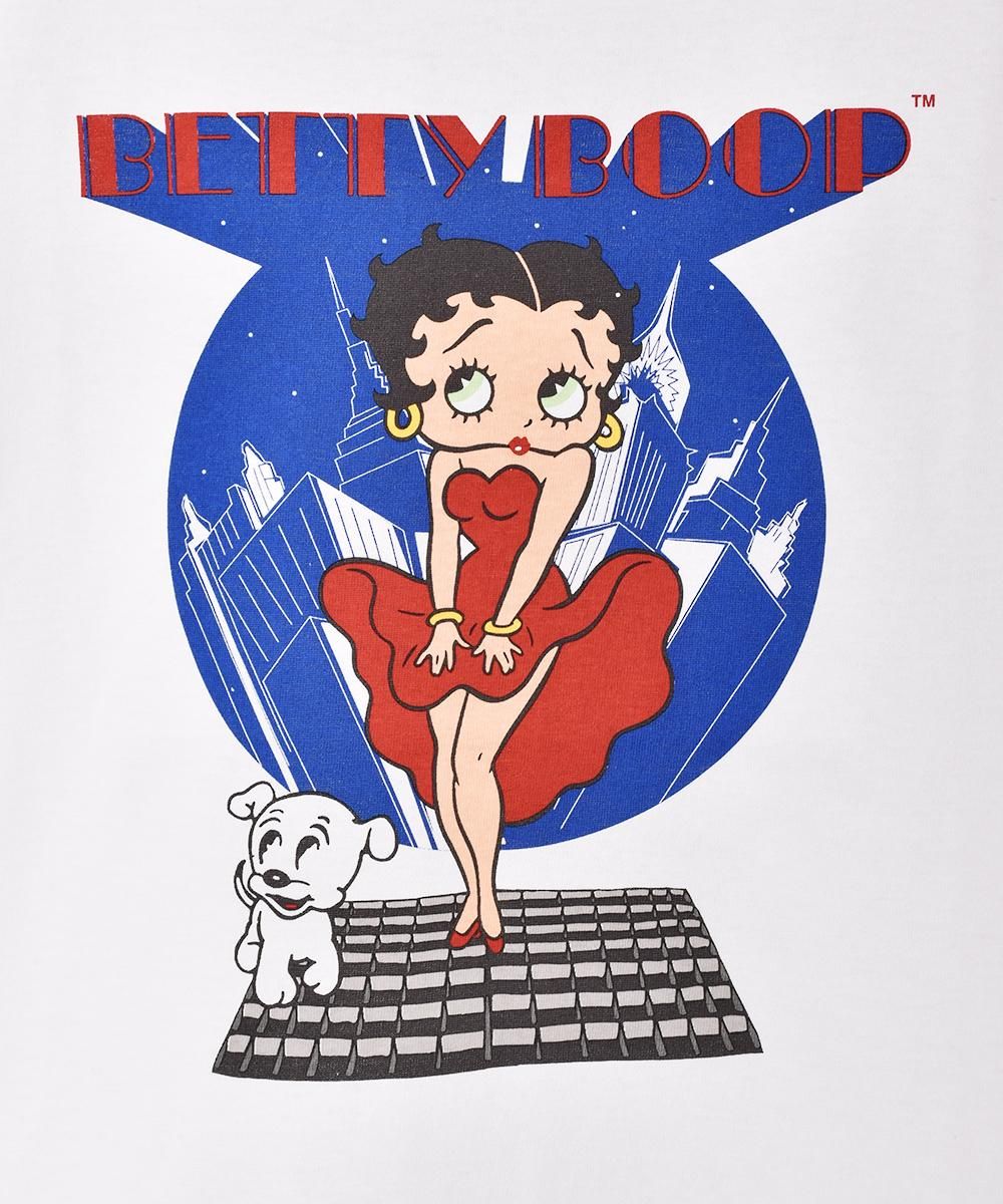 3色展開】「Meridian」「Betty Boop」プリント Tシャツ ブルー 3色展開】「Meridian」「Betty Boop」プリント Tシャツ ブルー