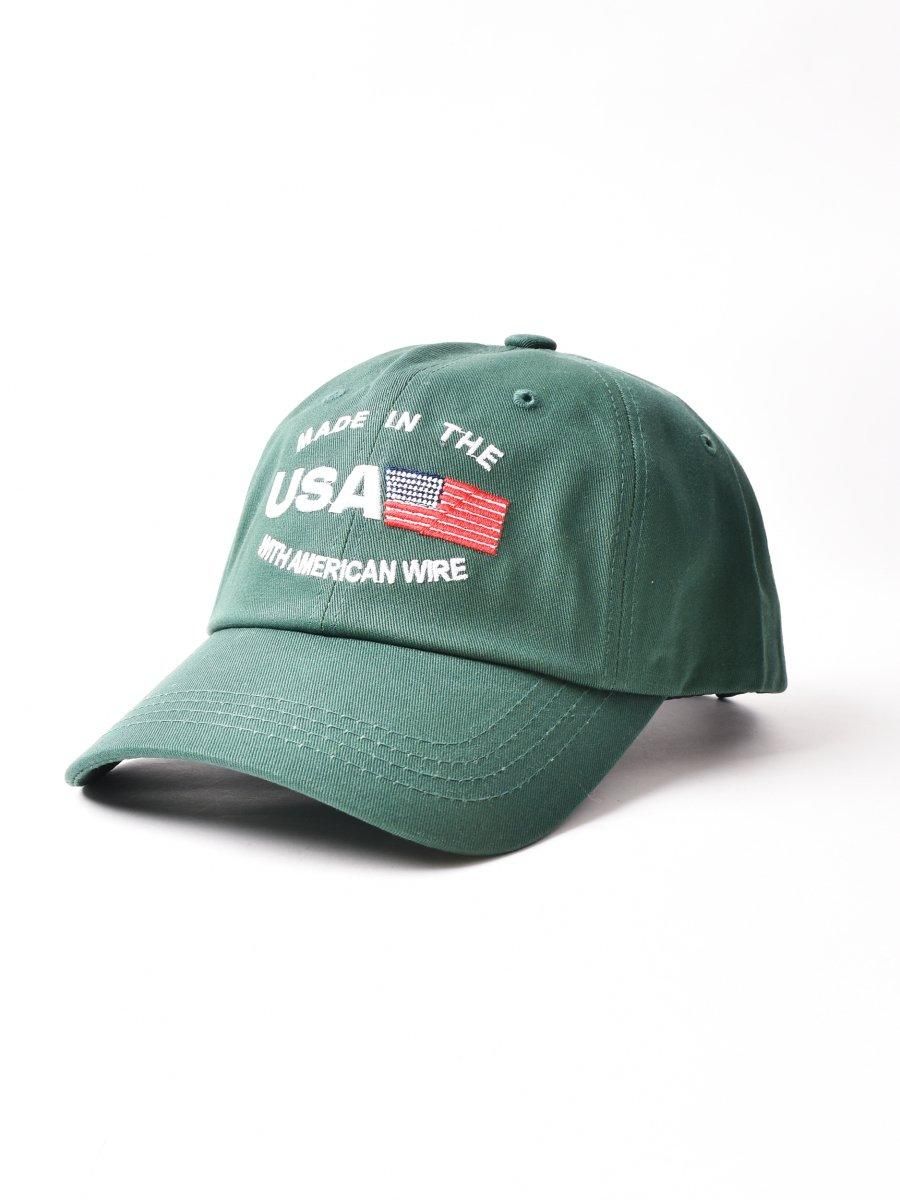 2色展開】刺繍入り コットンキャップ Made in the USA ベージュ