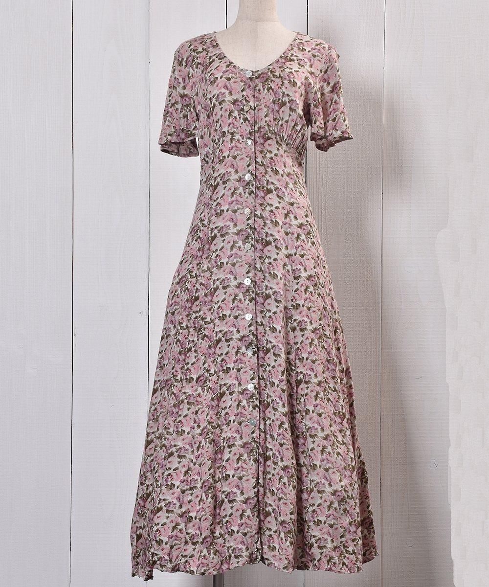 80s ビンテージ　アメリカ古着　シェルボタン　古着　花柄　フラワー　花 80s ビンテージ アメリカ古着 シェルボタン 古着 花柄 フラワー