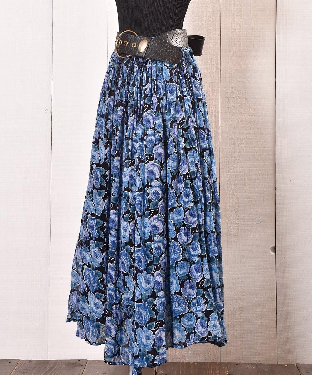 ローズバッド 花柄紺色スカート ローズバッド 花柄紺色スカート